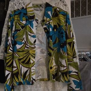 Tropical Floral Button-Up Jacket